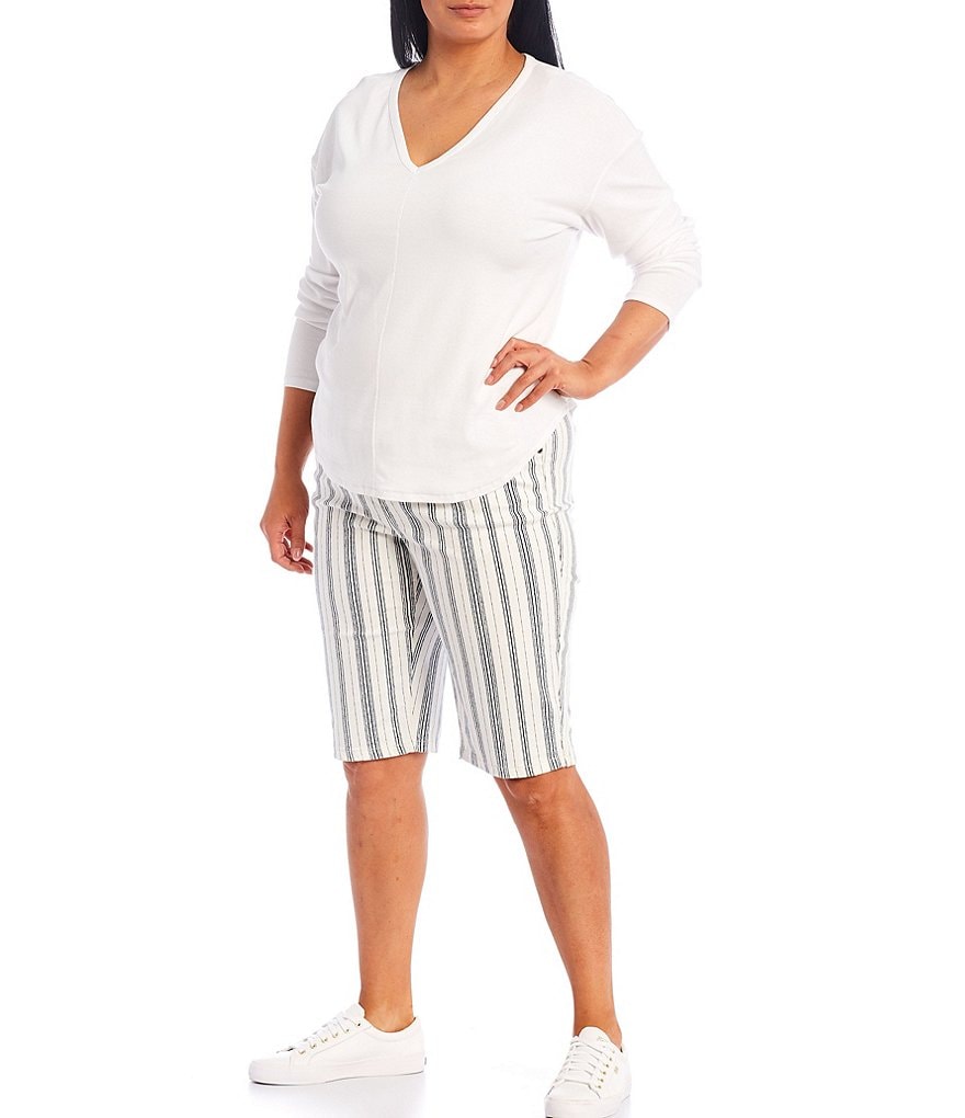 Westbound Plus Size the PARK AVE fit Stripe Skimmer Shorts