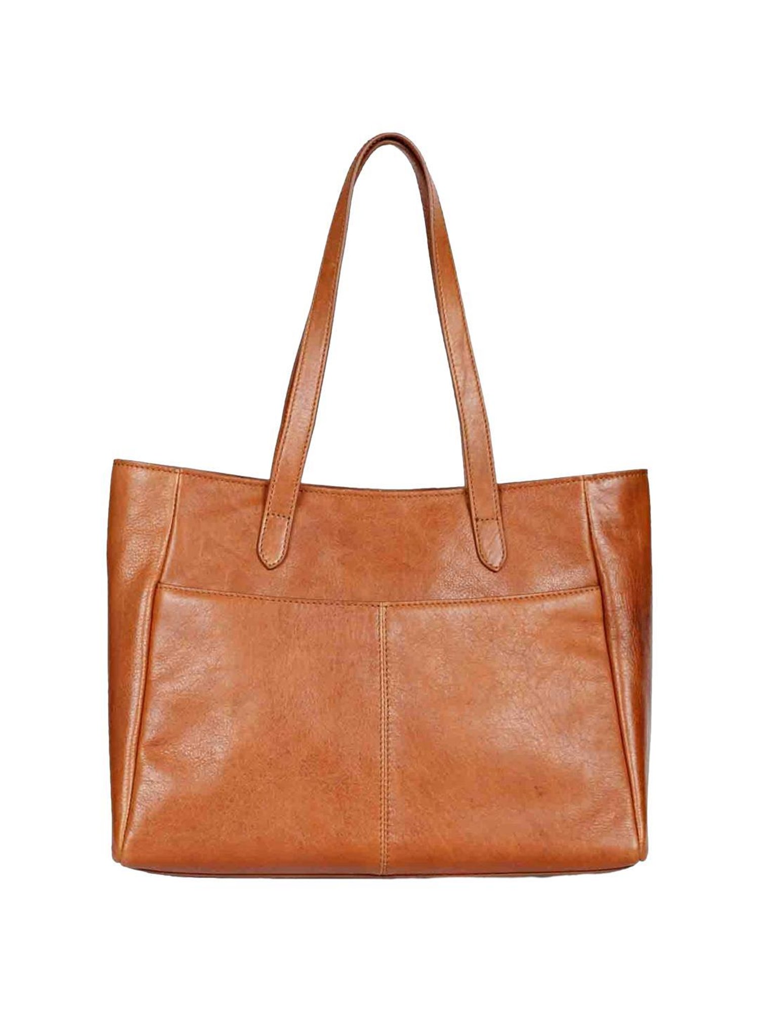 Favore Brown Solid Medium Tote Handbag
