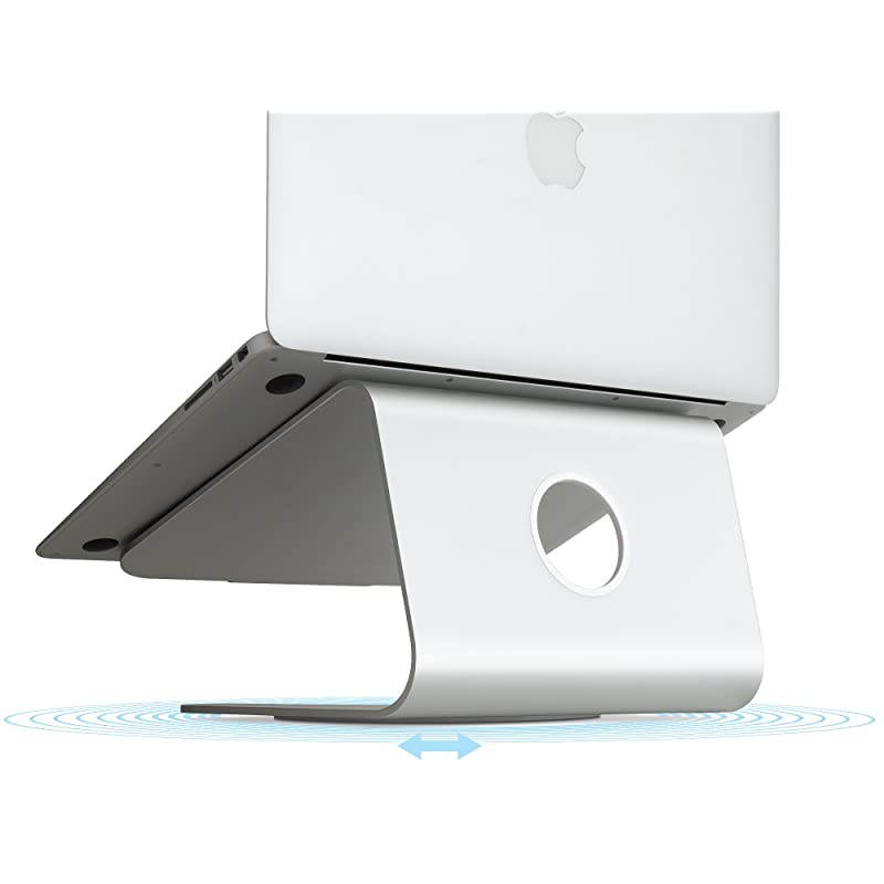 mStand360 Laptop Stand with Swivel Base Silver Patented 10036