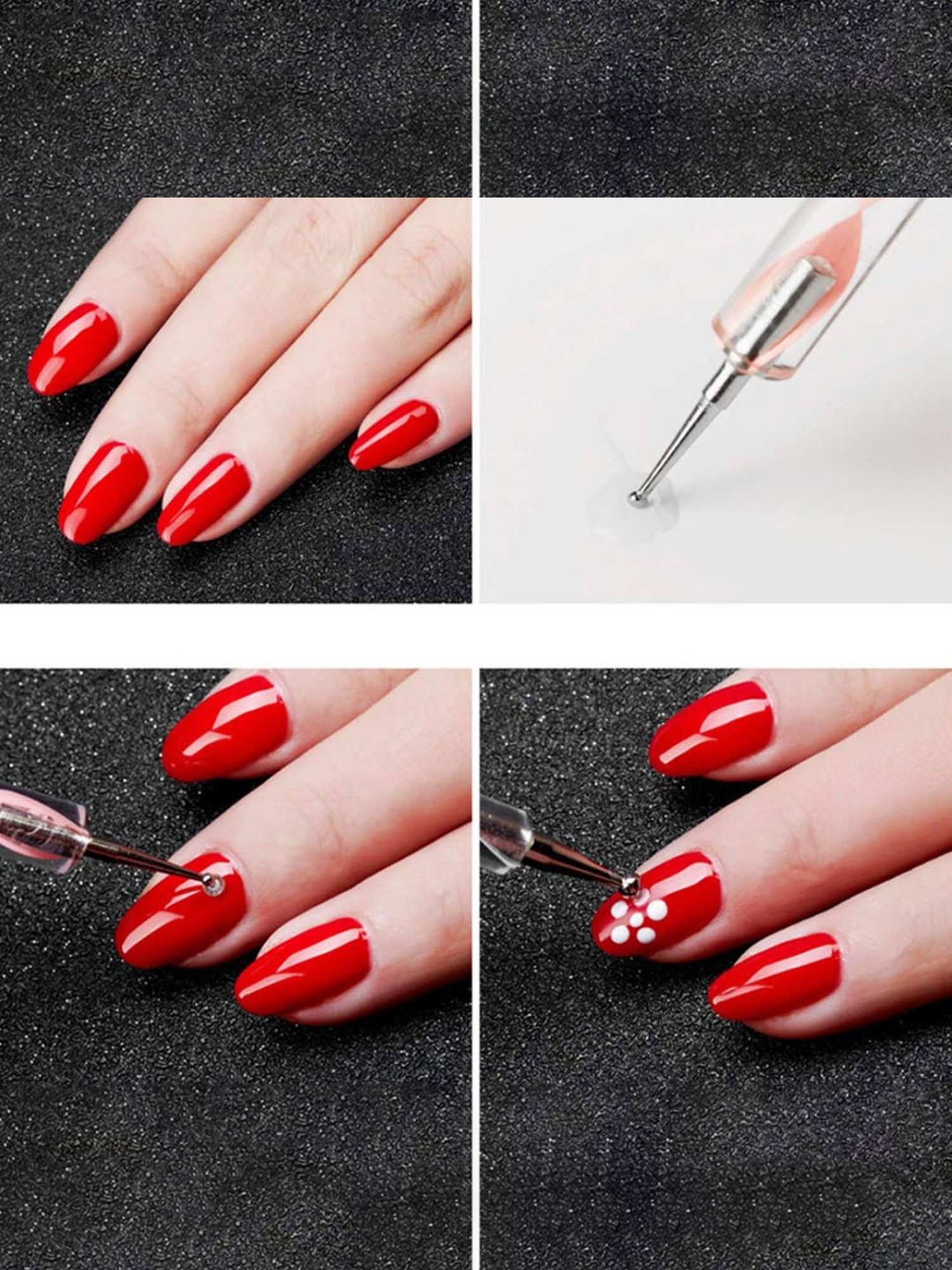 Bronson Professional Nail Art Kit Brush Set with Dotting Pen Dual Side Tool - 5 Pieces