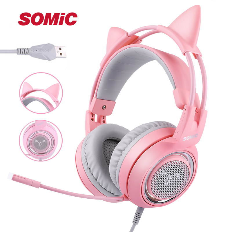 SOMIC G951 LED Light USB Gaming Stereo Headphones Headset with Microphone and LED light For PC Video Games