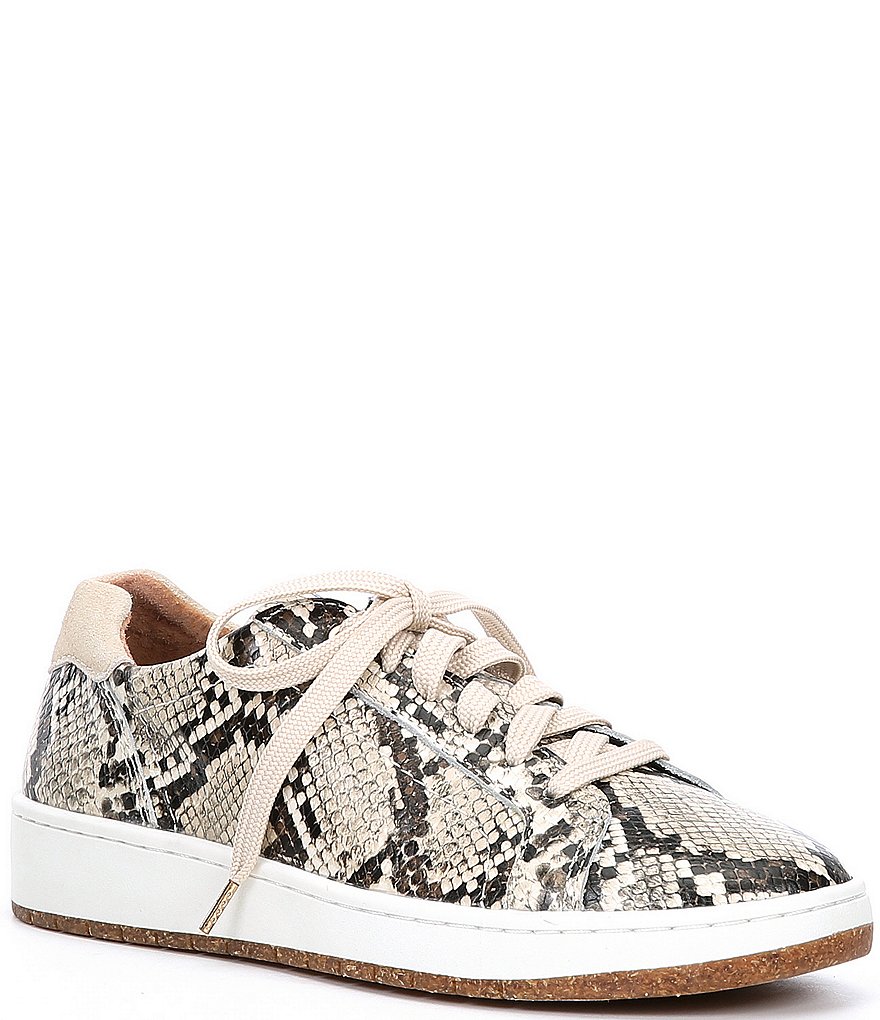 Aetrex Blake Snake Print Leather Lace-Up Sneakers