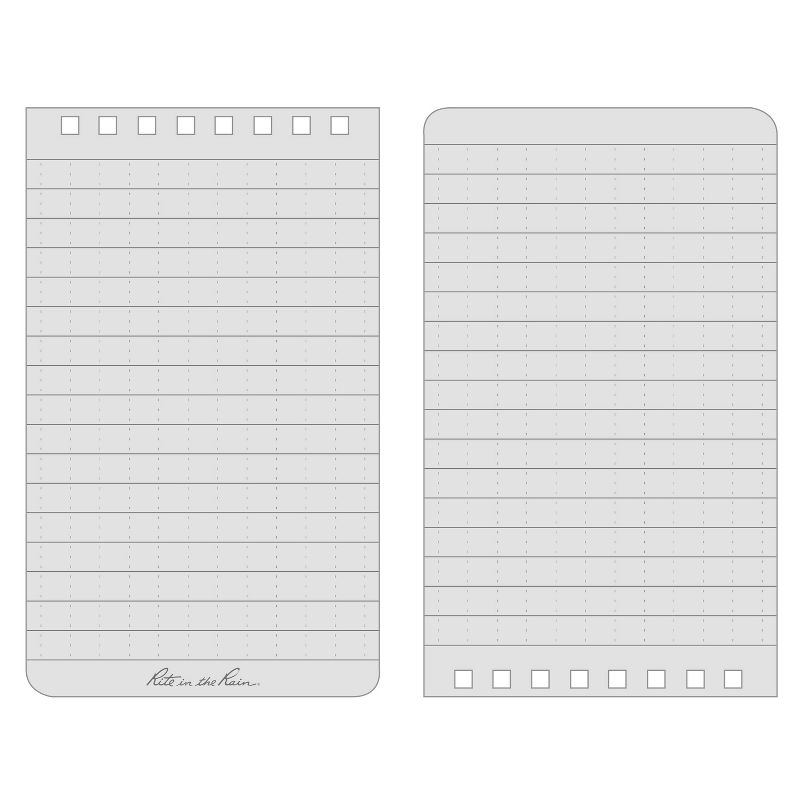 6pk Spiral Notebook 1 Subject Special Ruled 3" x 5" Black - Rite in the Rain