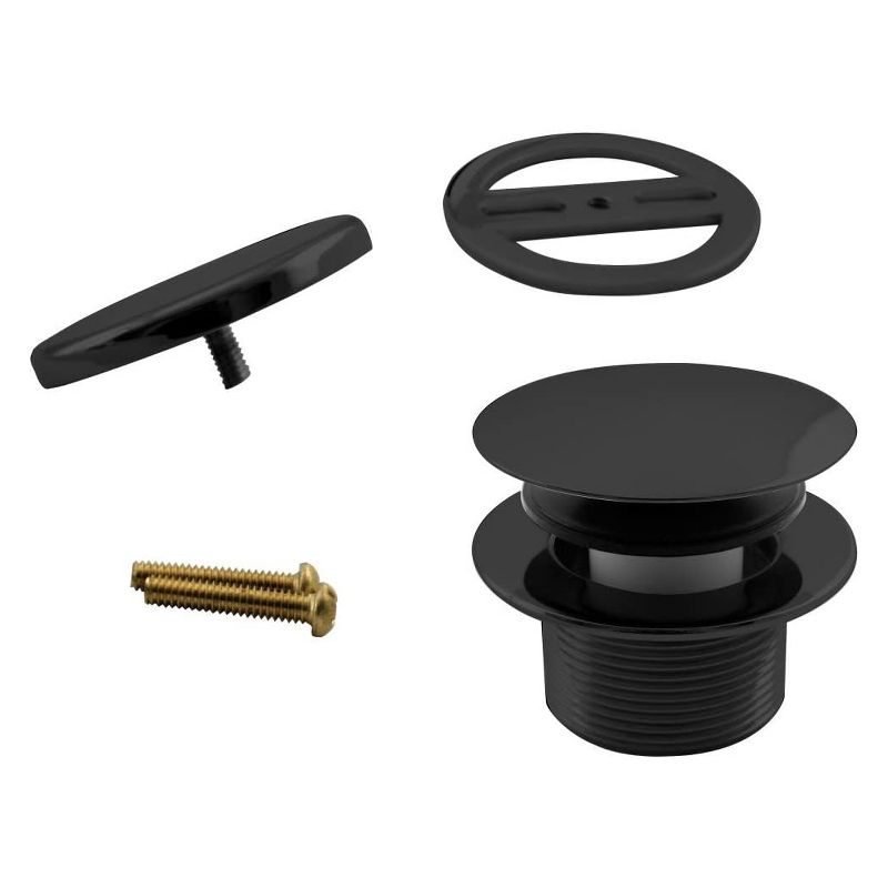 Westbrass 493144H-62 Illusionary ABS Plastic 1.5 Inch Schedule 40 Waste and Overflow Tip Toe Bath Drain Assembly, Matte Black (4 Pack)