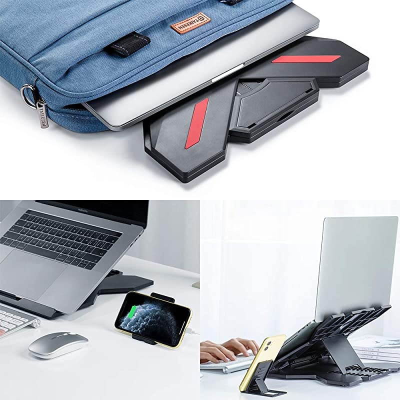 Portable Laptop Stand Foldable Laptop Computer Holder Desk Stand Ventilated Notebook Riser Compatible with PC MacBookAirPro HP DELL Laptops with a 360&deg; Rotatable Base