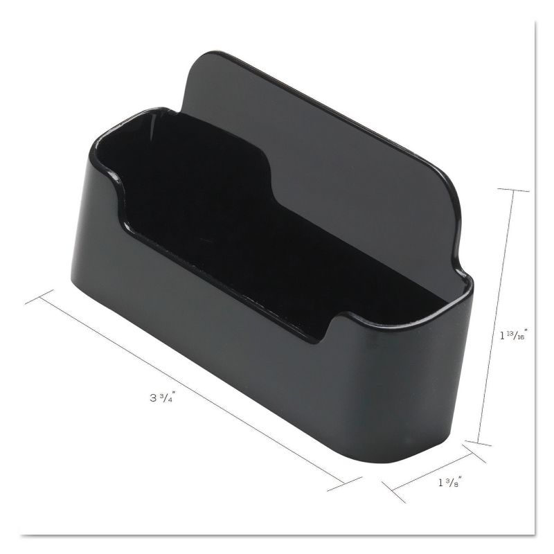 Deflecto Recycled Business Card Holder Holds 50 2 x 3 1/2 Cards Black 90104