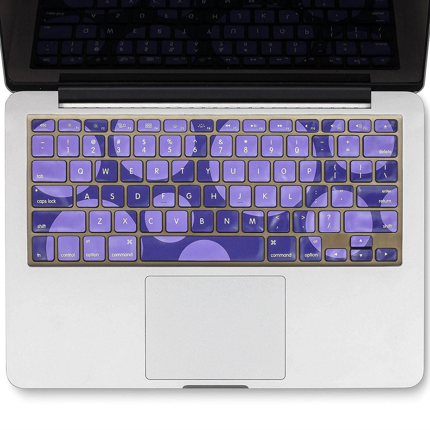 Kuzy Circles PURPLE Keyboard Cover Silicone Skin for MacBook Pro 13" 15" 17" (with or w/out Retina Display) iMac and MacBook Air 13" - Purple