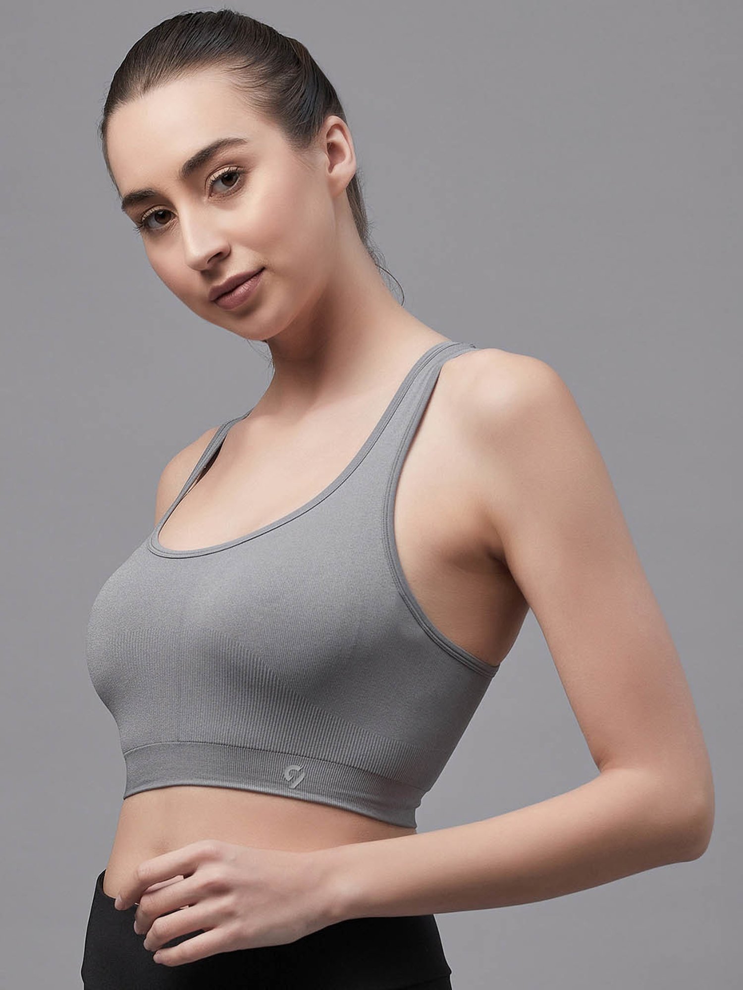C9 Airwear Light Grey Textured Full Coverage Bralette Bra