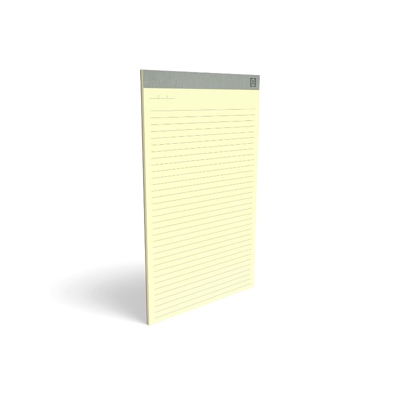 TRU RED Notepads, 8.5" x 14", Wide Ruled, Canary, 50 Sheets/Pad TR57386