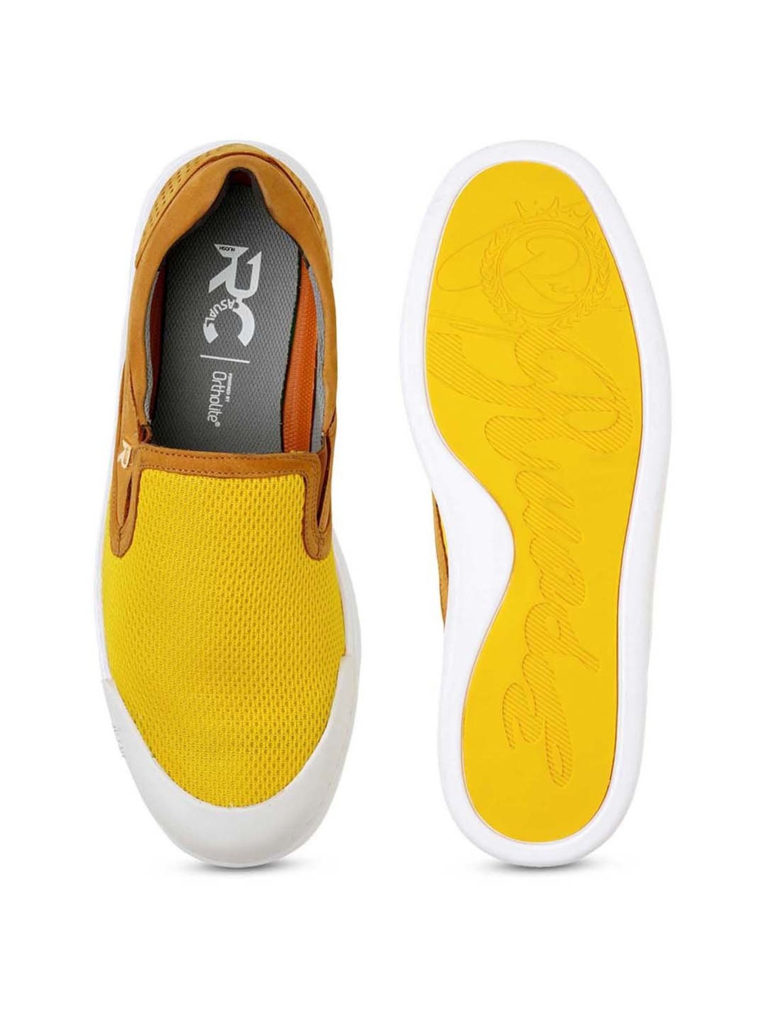 Ruosh Men's Yellow Casual Loafers