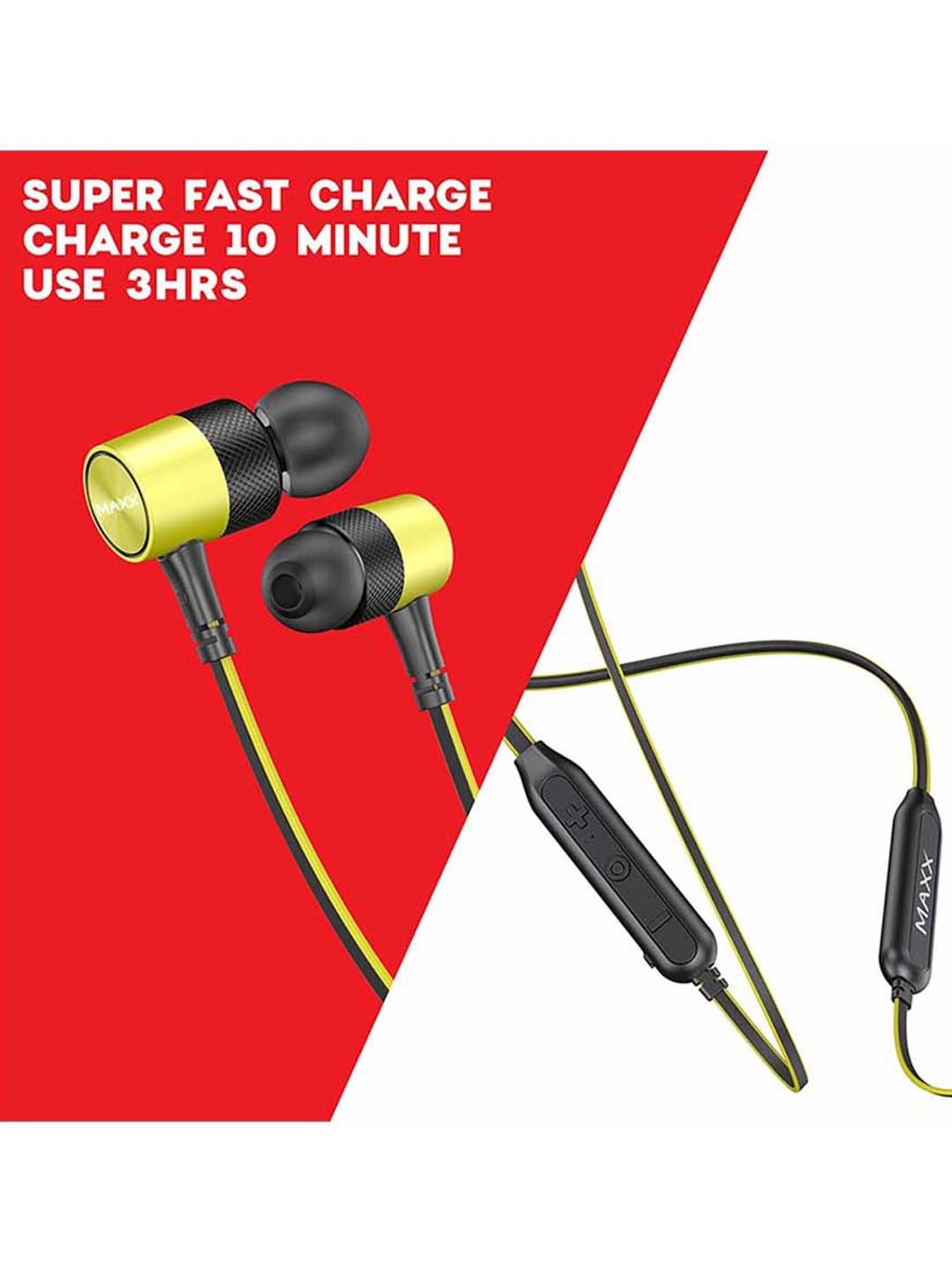 Maxx NX8 Wireless Neckband with Mic (Black/Green)