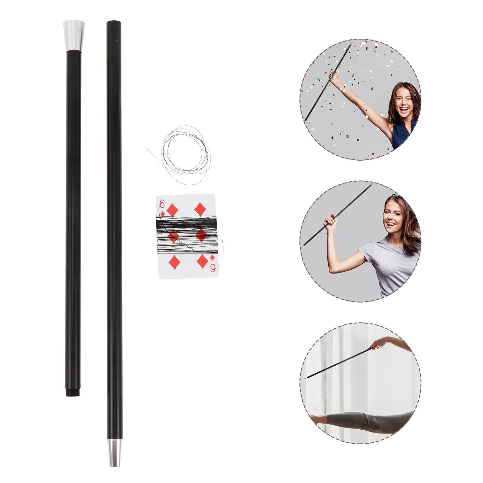1pc Practical Two-section Arts Entertainment Tool Dancing Stick Stage Tricks Wand