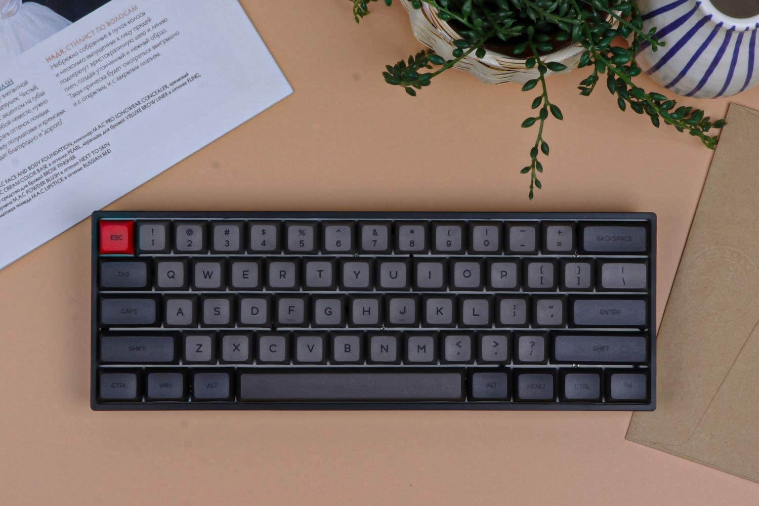 EPOMAKER GK61X 60% RGB Hot Swappable Mechanical Keyboard with Split Spacebar, Type C, Fully Programmable for Gamers (Gateron Blue Switch, Grey Black)