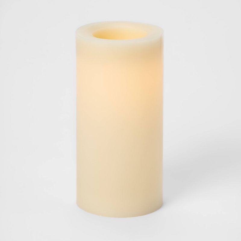 8" x 4" LED Flameless Black Wick Candle Cream - Threshold™