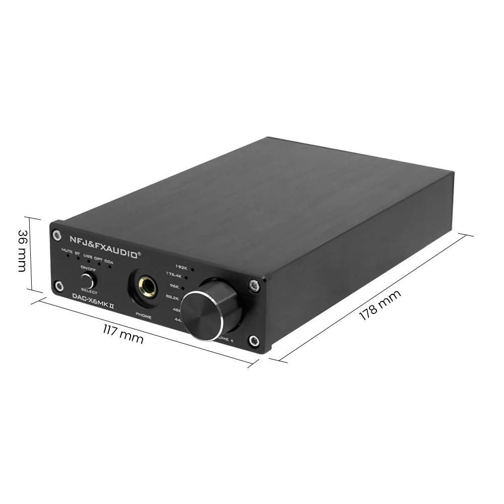 Mini Stereo Gaming DAC & Headphone Amplifier, FX-Audio DAC-X6 MKII 24-Bit/192 KHz USB/Optical/Coaxial to RCA AUX, Digital-to-Analog Audio Converter Adapter for Home/Desktop Powered/Active Speakers