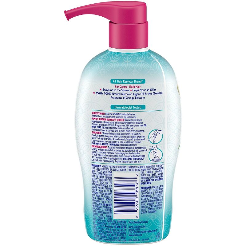 Nair Hair Remover Cream Nourish Shower Power Moroccan Argan Oil - 13oz