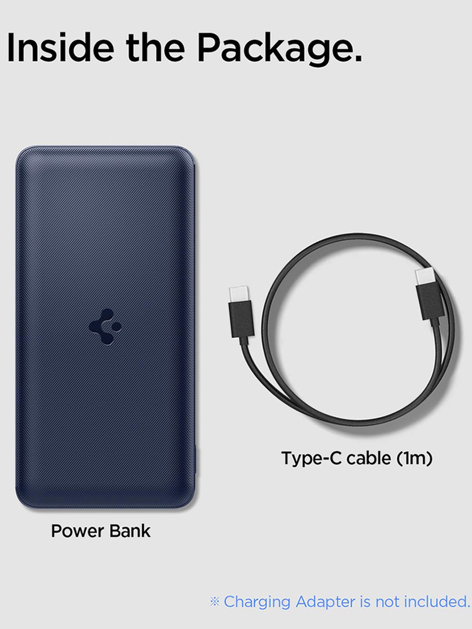 Spigen 20000 mAh, 22.5W Fast Charging Power Bank with 20W for 2 USB C Ports (Navy Blue)