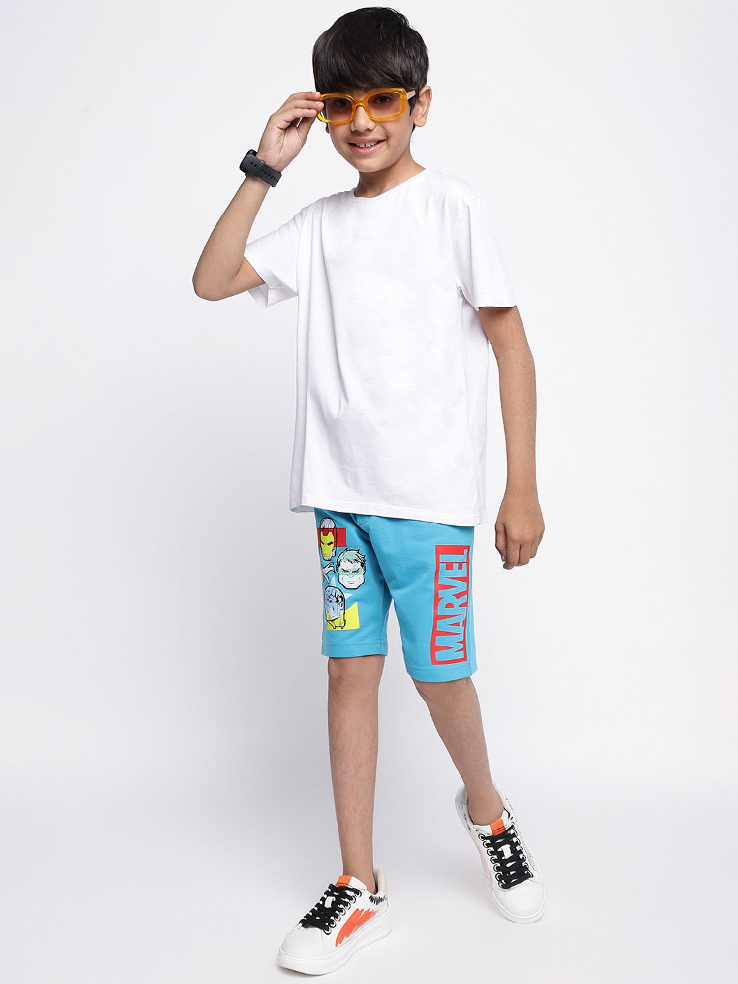 Lil Tomatoes Kids Aqua Printed Bermudas