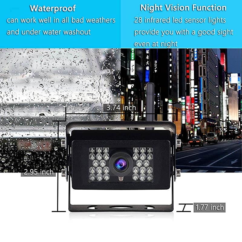 Wireless Backup Camera  Night Vision Wide View Angle Waterproof WiFi Rear View Camera for iPhone iPad Android Phone Tablet