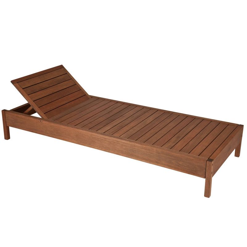Grass Eucalyptus Wood Outdoor Reclining Chaise Lounge Chair - Alaterre Furniture