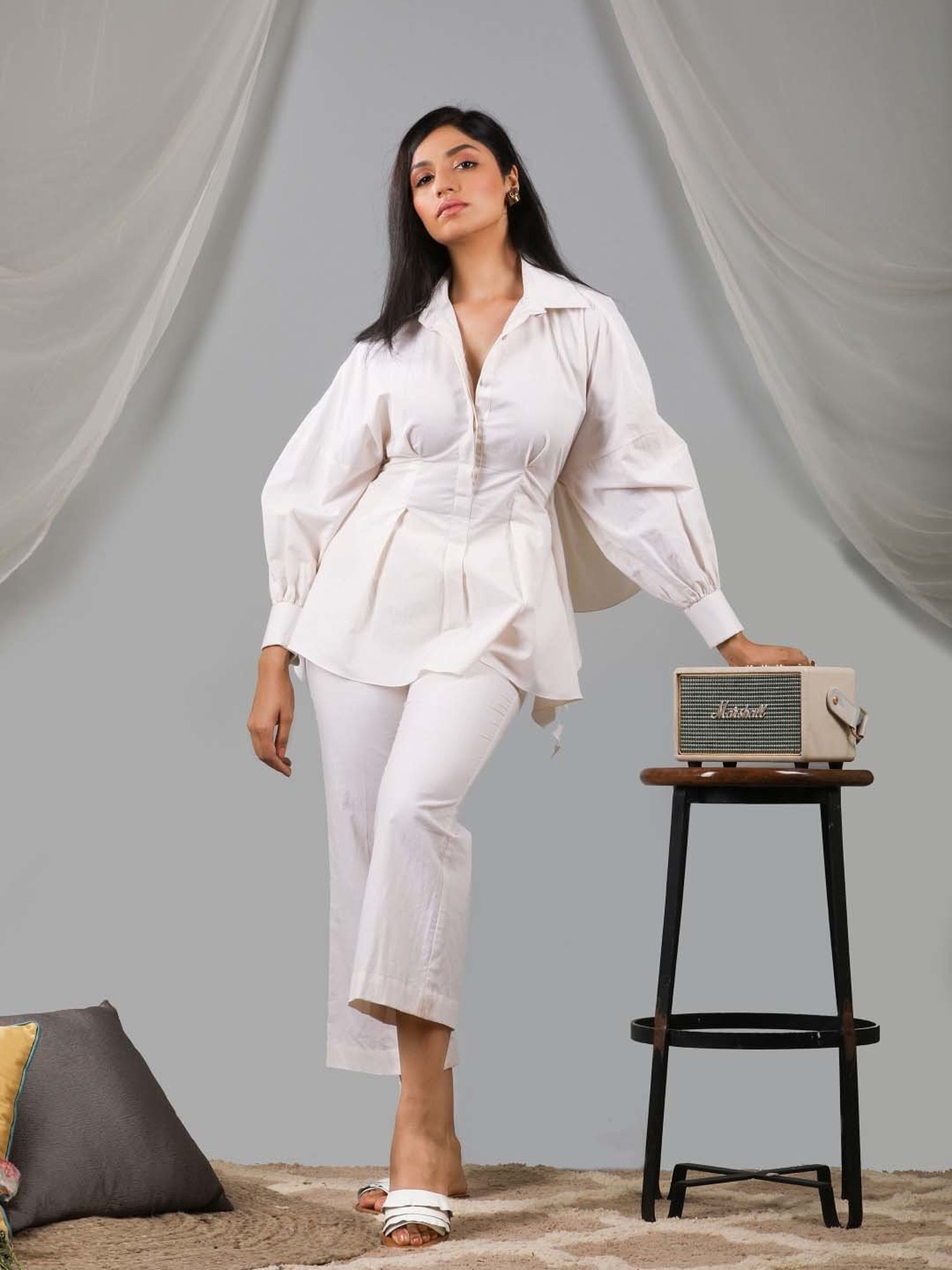 KAORI BY SHREYA AGARWAL Off-White Cotton Co-Ords Set