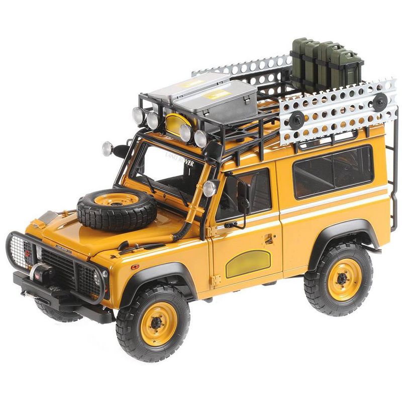 Land Rover 90 Sandglow Orange with Roof Rack and Accessories "Camel Trophy" Borneo (1985) 1/18 Diecast Model Car by Almost Real