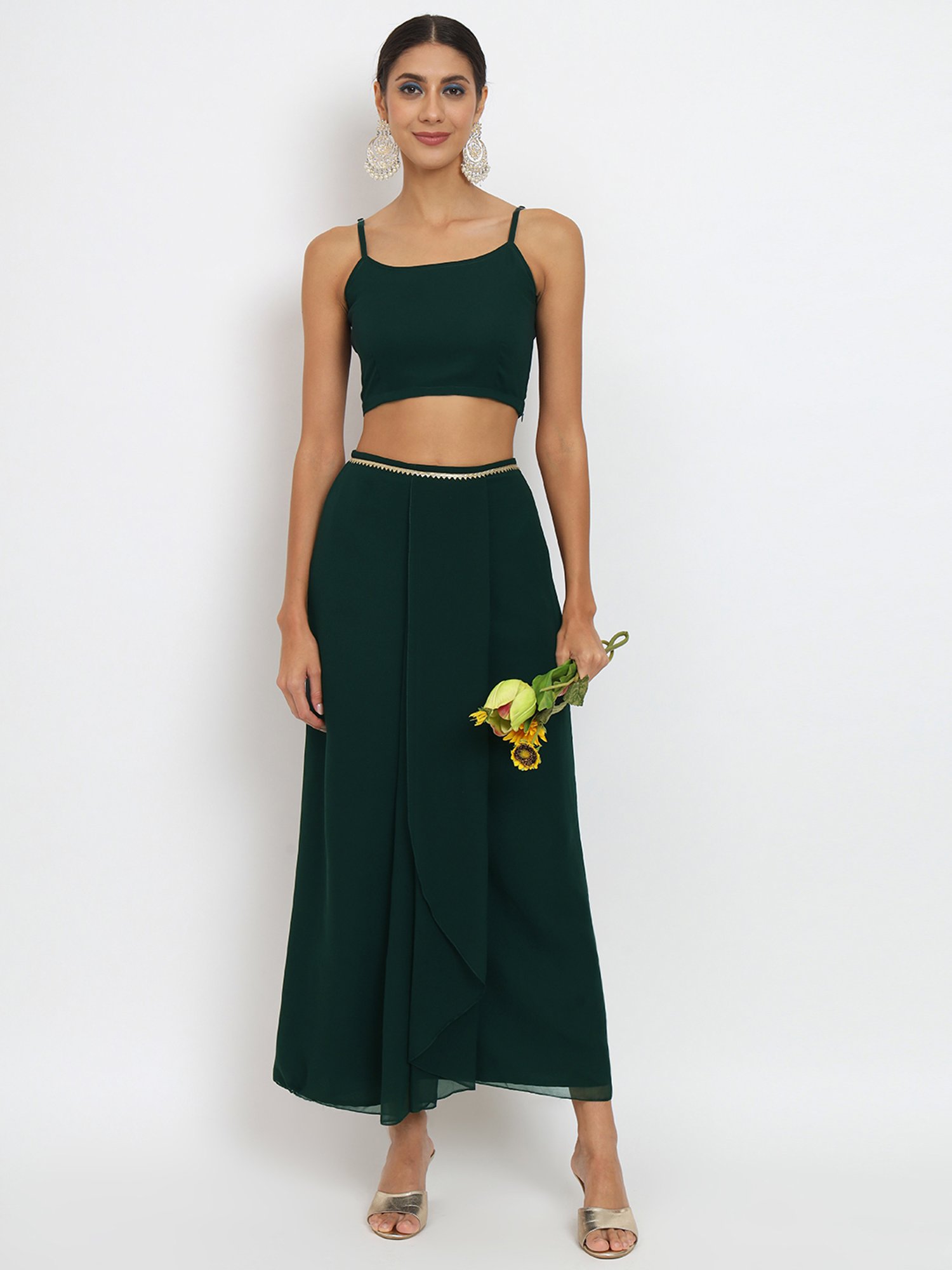 studiorasa Green Georgette Skirt