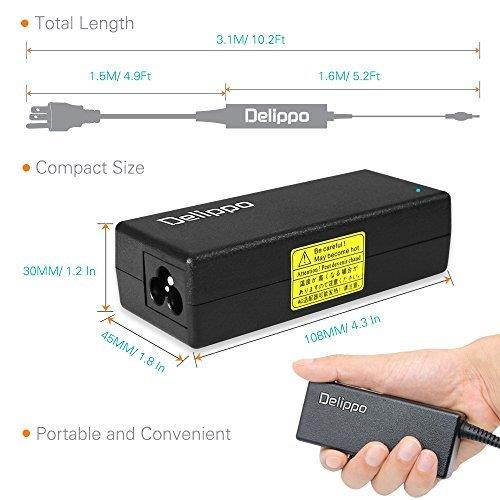 Delippo Extra Long 12Ft 90W 19.5V 4.62A Laptop AC Adapter for Dell XPS M1210 M1330 M140 Latitude E4300 E5500 E6400 E6500 E4310 E5410 E5510 E6410 E6510 E5530 PA10 6430u E6430