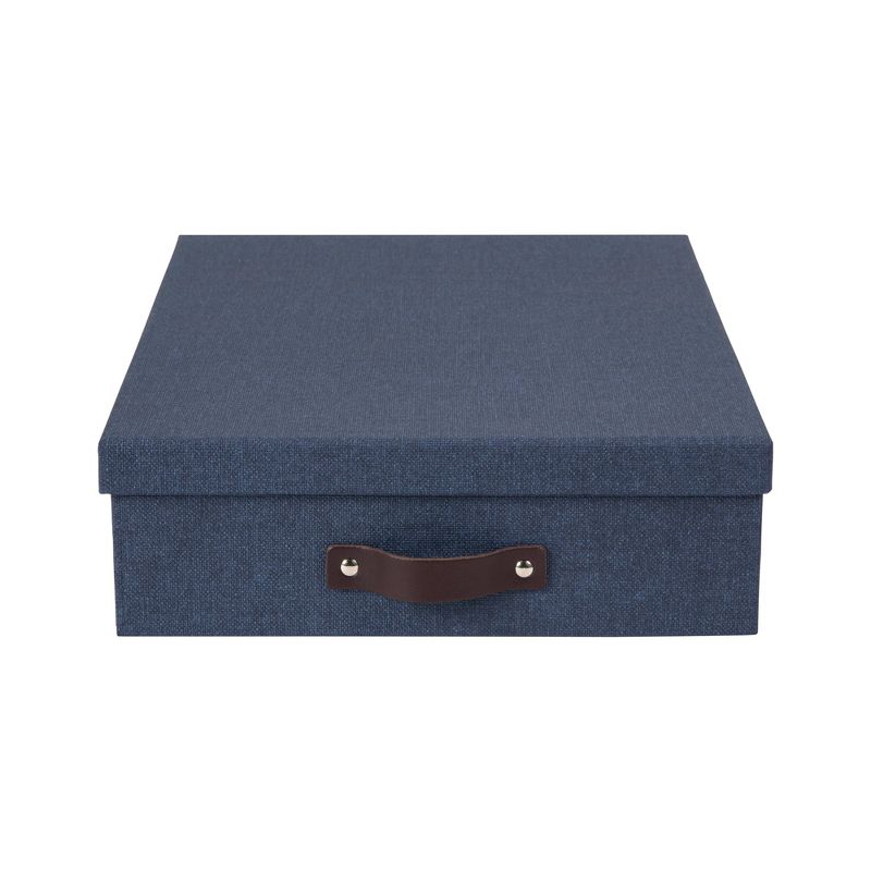 Set of 3 Oskar Canvas Document Box Blue - Bigso Box of Sweden