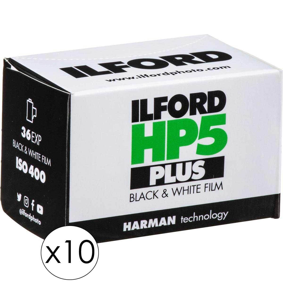 Ilford HP-5 Plus B&W Film, ISO 400, 35mm, 36 Exposures - 10 Pack #1574577 10