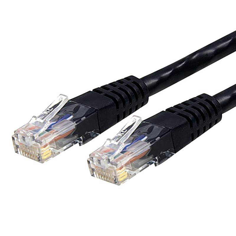 com 6ft CAT6 Ethernet Cable Black CAT 6 Gigabit Ethernet Wire 650MHz 100W PoE++ RJ45 UTP Molded Category 6 NetworkPatch Cord wStrain ReliefFluke Tested ULTIA Certified C6PATCH6BK