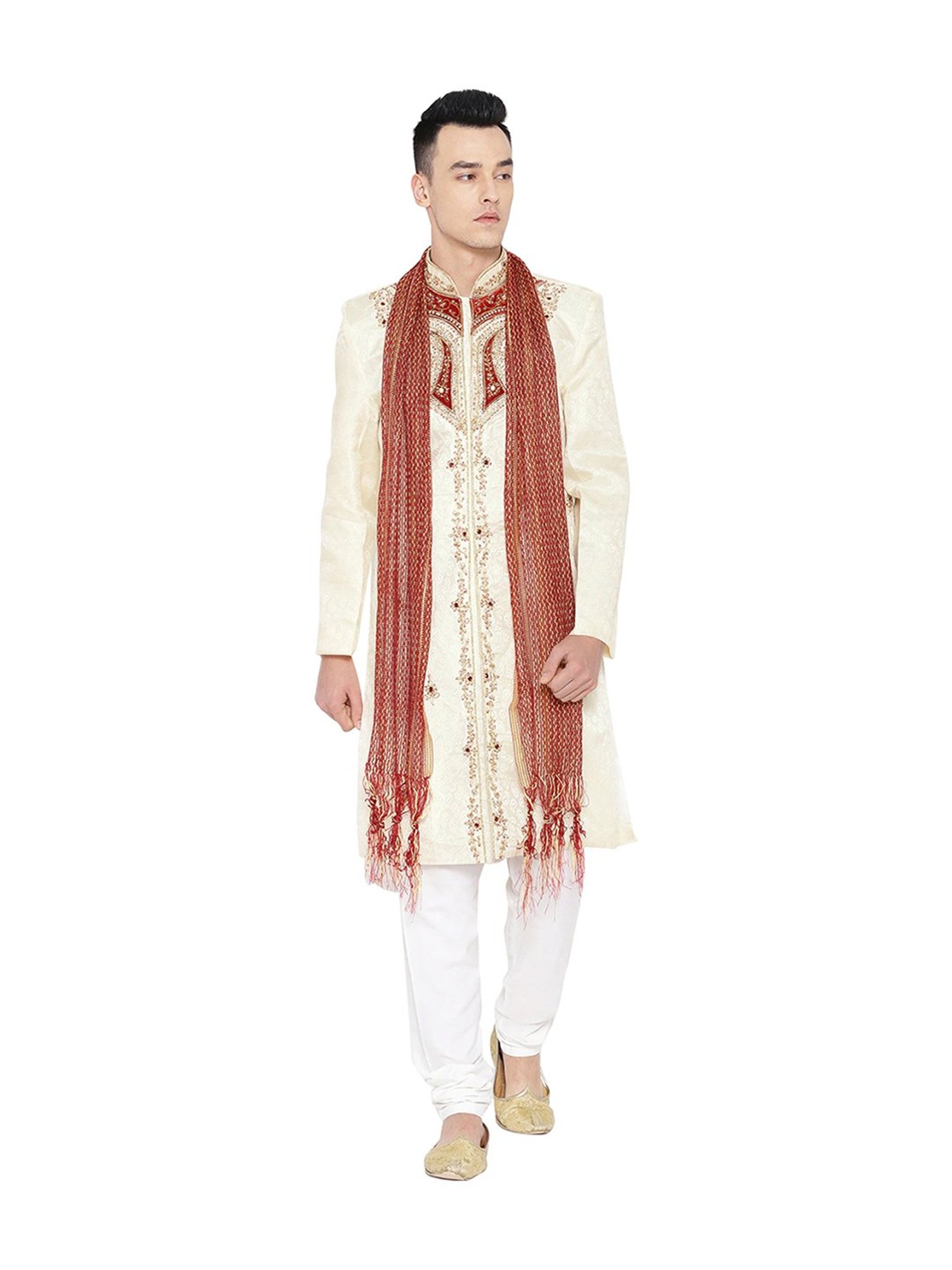 SG LEMAN Gold Embroidered Sherwani Set