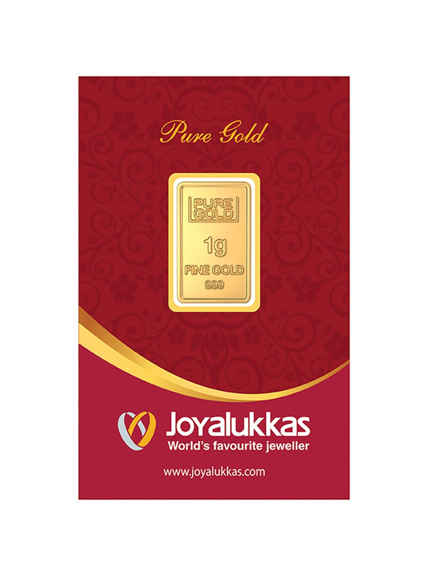 Joyalukkas Flower 24k (999) 1gm Yellow Gold Bar