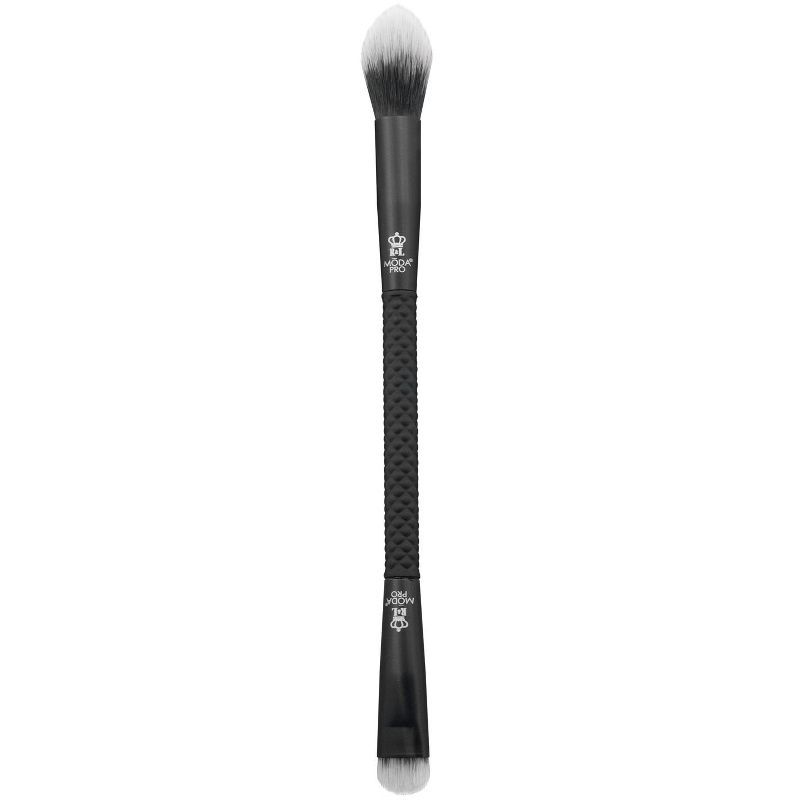 MODA Brush Pro 7pc Beautiful Eyes Black Tavel Sized Makeup Brush Set with Travel Flip Case, Includes - Angle Shader, Crease/Smudge, Eye Shader, Smoky Eye and Brushes