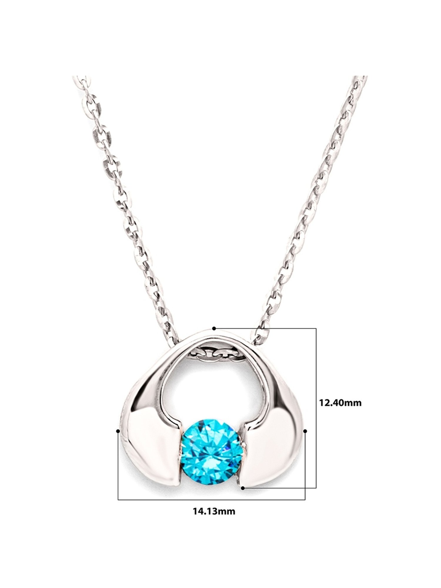 Silberry 92.5 Sterling Silver Ocean Rim Pendant with Chain