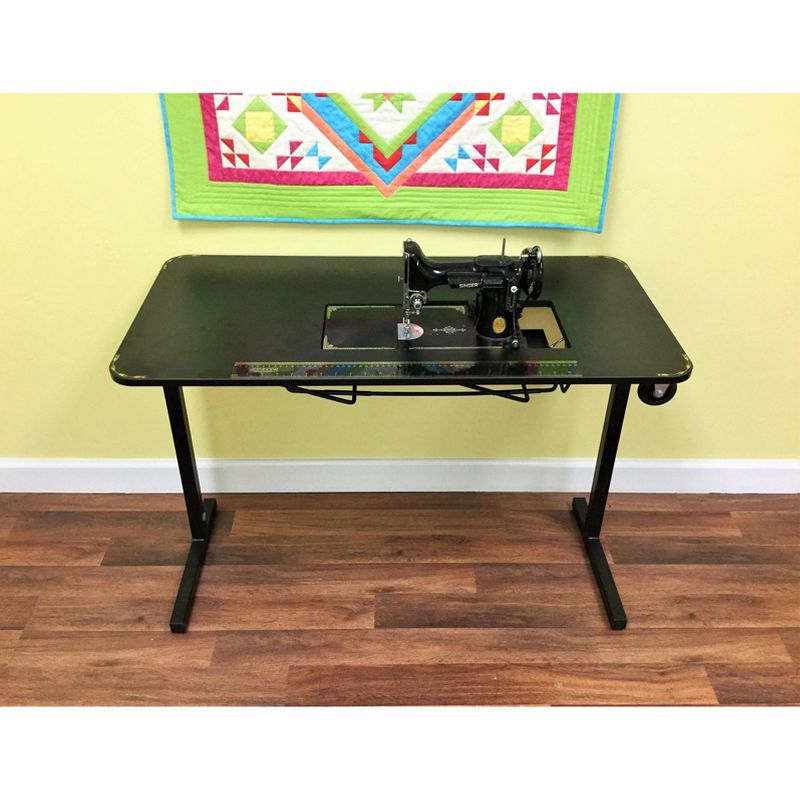Arrow Cabinets Heavyweight Table for Vintage Singer Sewing Machines Black