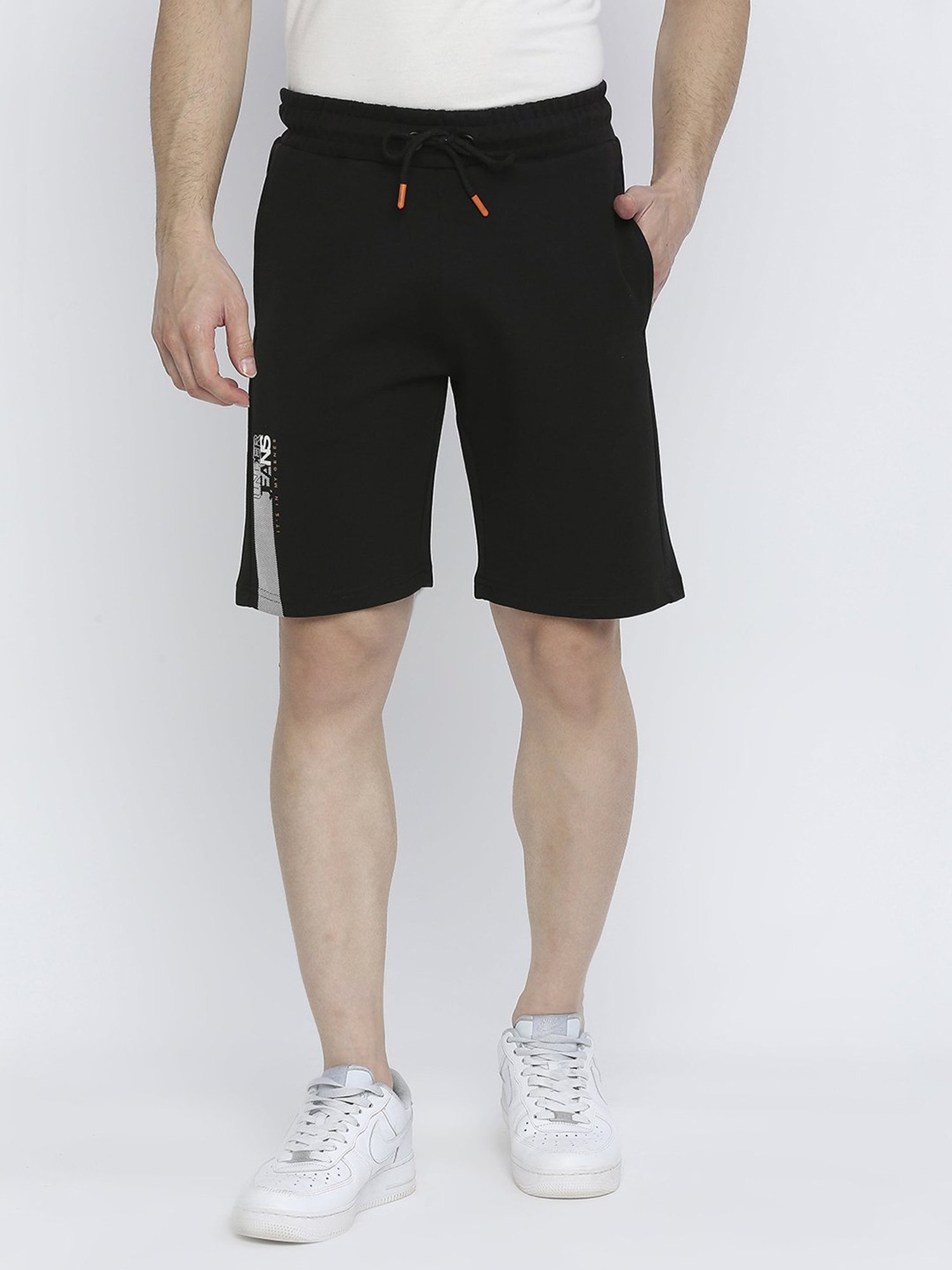 UnderJeans by Spykar Black Regular Fit Shorts
