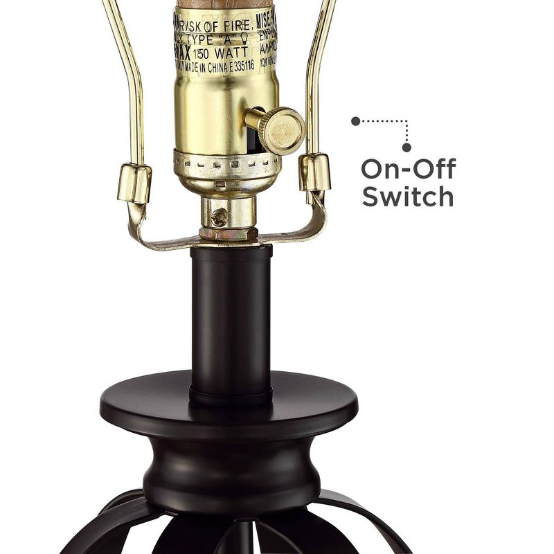 Regency Hill Freddie Bronze Metal Cream Shade Table Lamps Set of 2