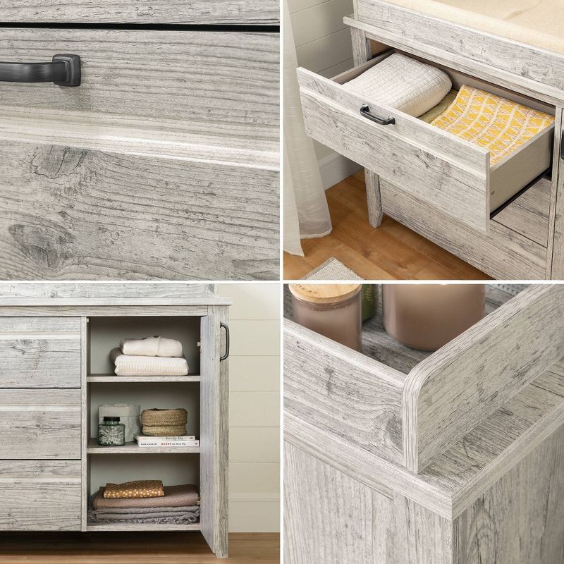 Hankel Changing Table - Pure White and Weathered Oak - South Shore