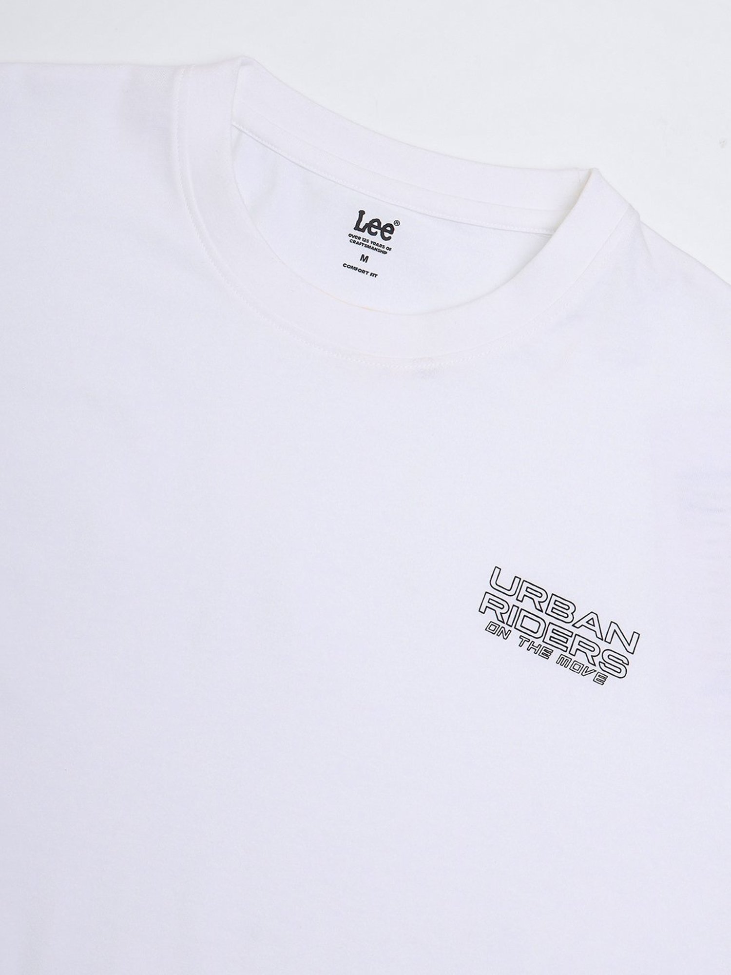 Lee Men Graphic Print White Crew Neck Oversize Fit Tshirt