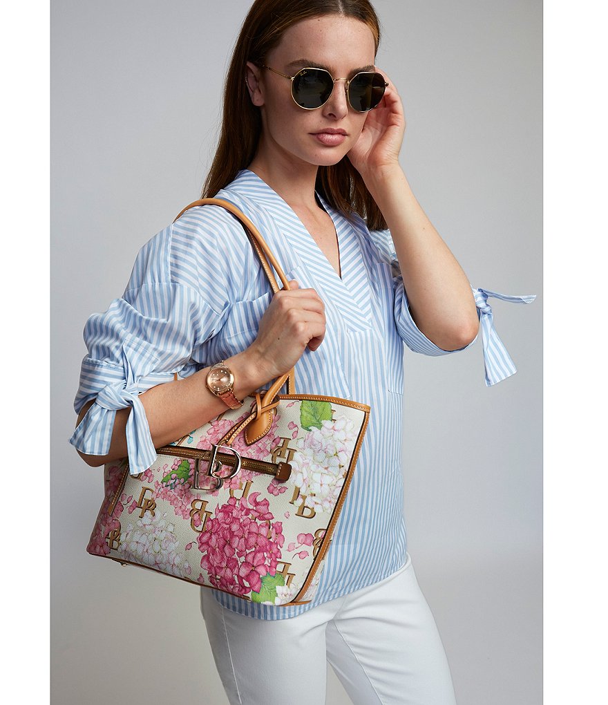Dooney & Bourke Signature Hydrangea Monogram Collection Floral Tote Bag