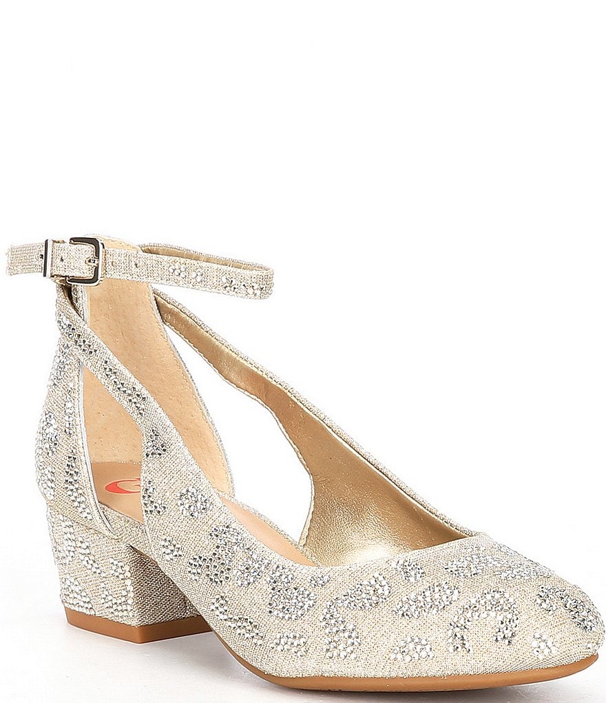 GB Girls' Lulaa 2-Girl Cut Out Rhinestone Dress Heels (Toddler)