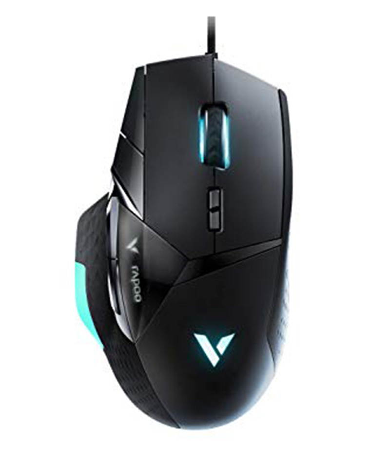 RAPOO VT900 USB Wired RGB Light Professional IR Gaming Optical Mouse 16000DPI,PMW 3389 Sensor,OLED Display Screen,Gaming Mice for Right-Handed Gamers Black