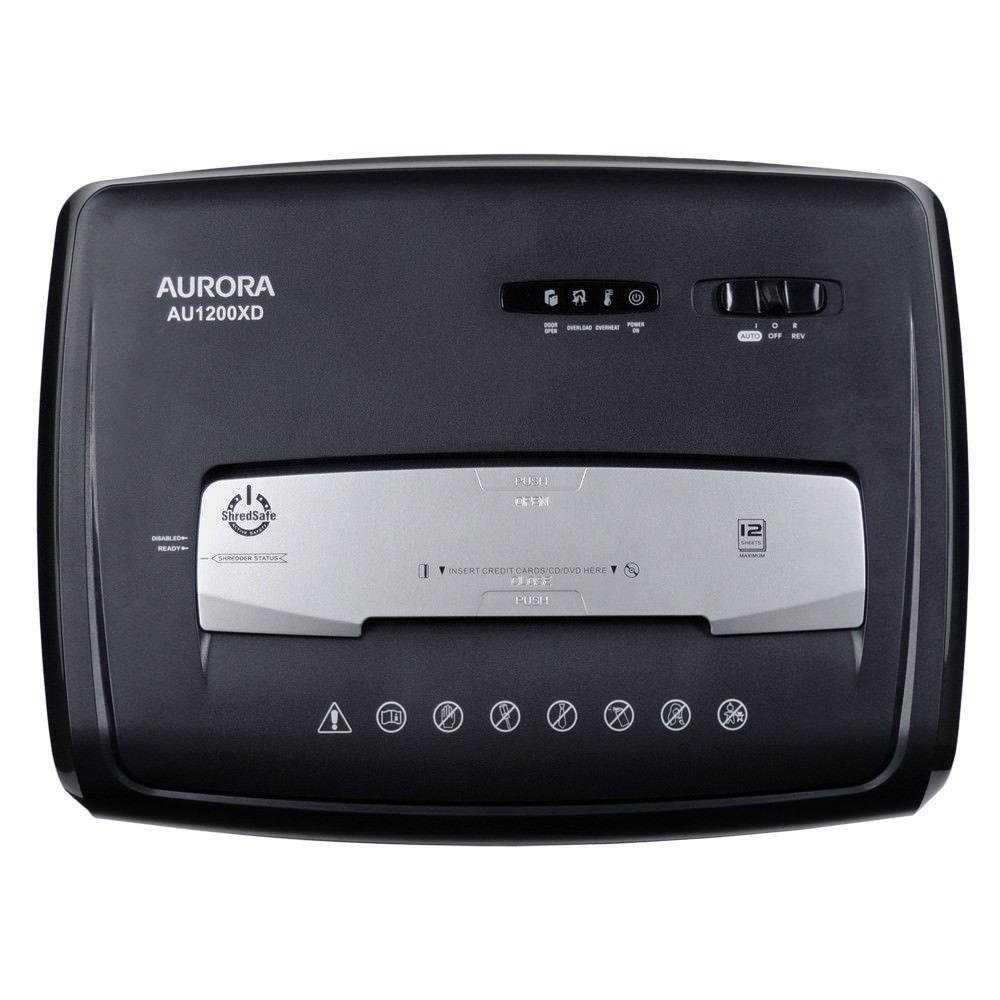 Aurora AU1200XD Compact Desktop-Style 12-Sheet Crosscut Pullout Basket Shredder