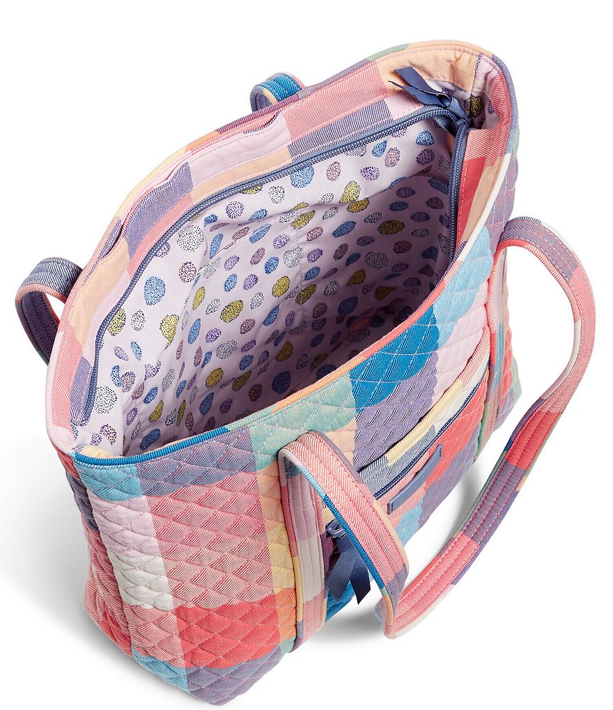 Vera Bradley Small Tropics Plaid Vera Tote Bag