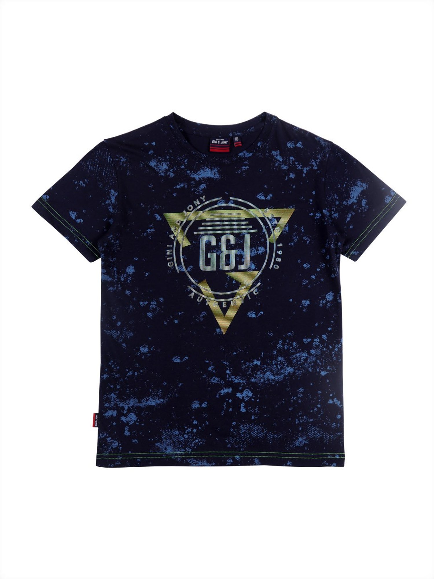 Gini & Jony Kids Navy Printed T-Shirt