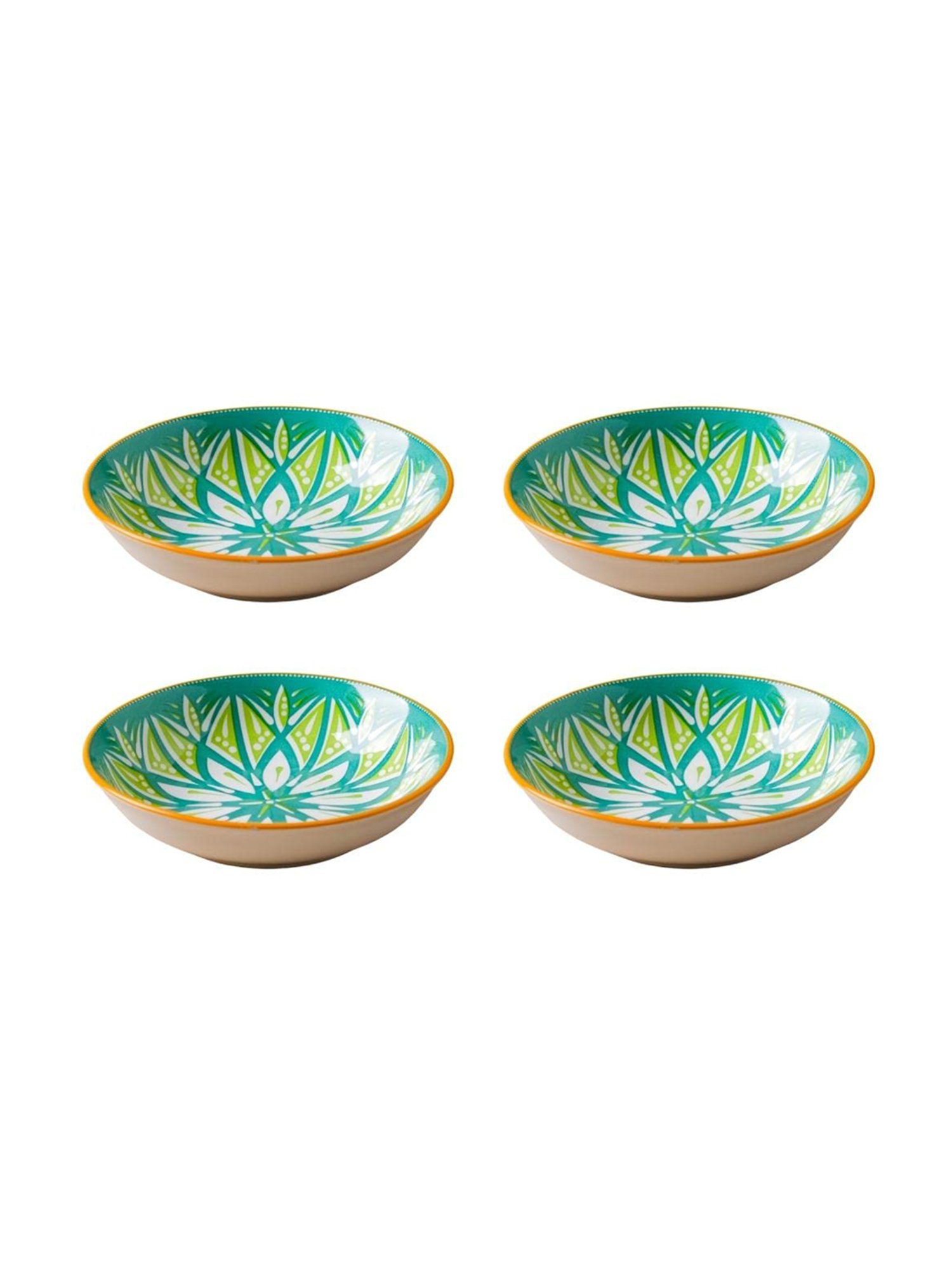 Nestasia Printed &iquest;Green &iquest;Ceramic Round Plates - Set of 4