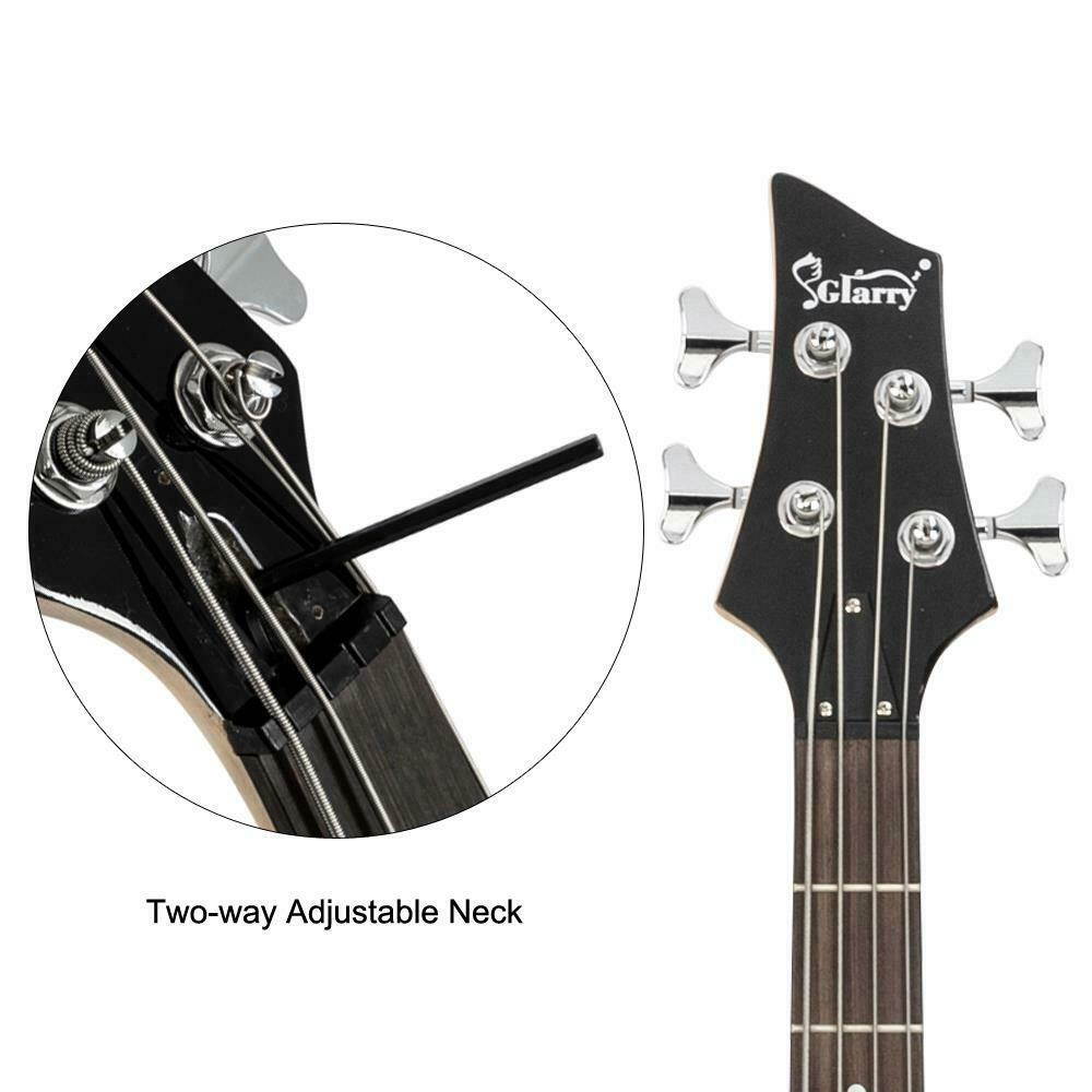 Sunset Professional 4 Strings Electric Bass Guitar with Bag Strap Tools