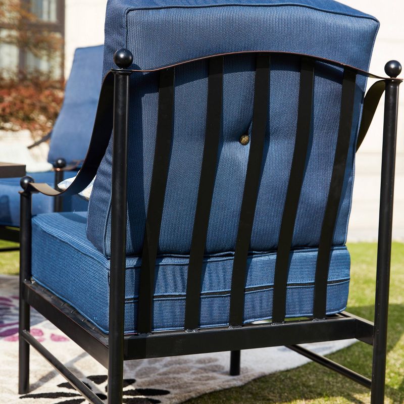 5pc Conversation Steel Patio Seating Sets Blue - Lokatse