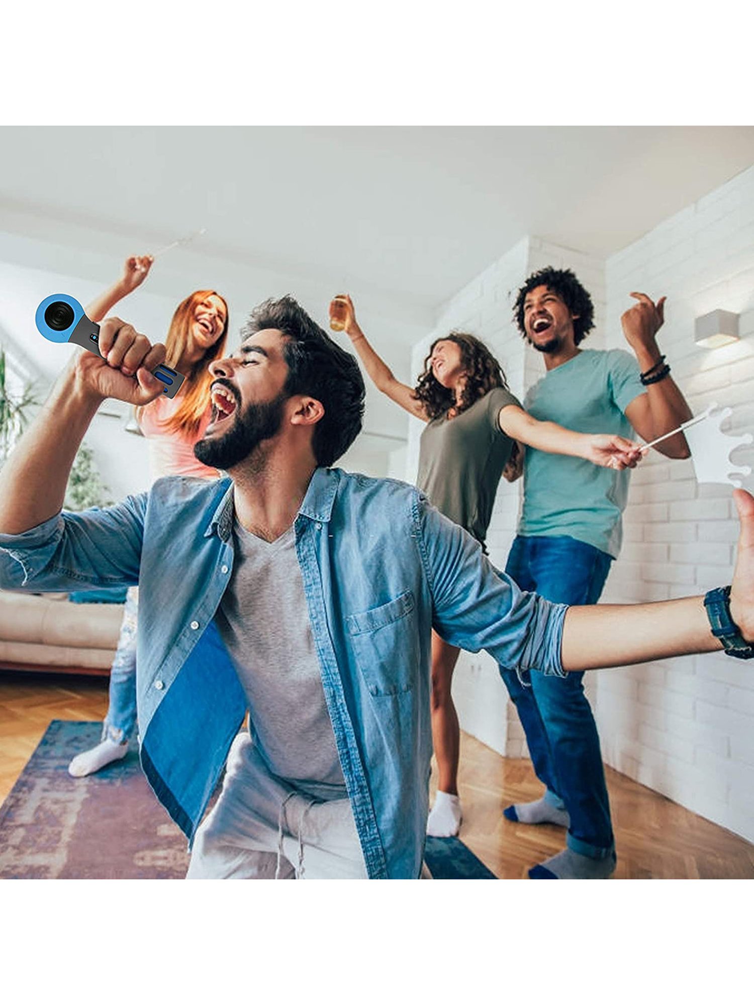 Zebronics Zeb-Fun 3W Wireless Karaoke Microphone (Blue)